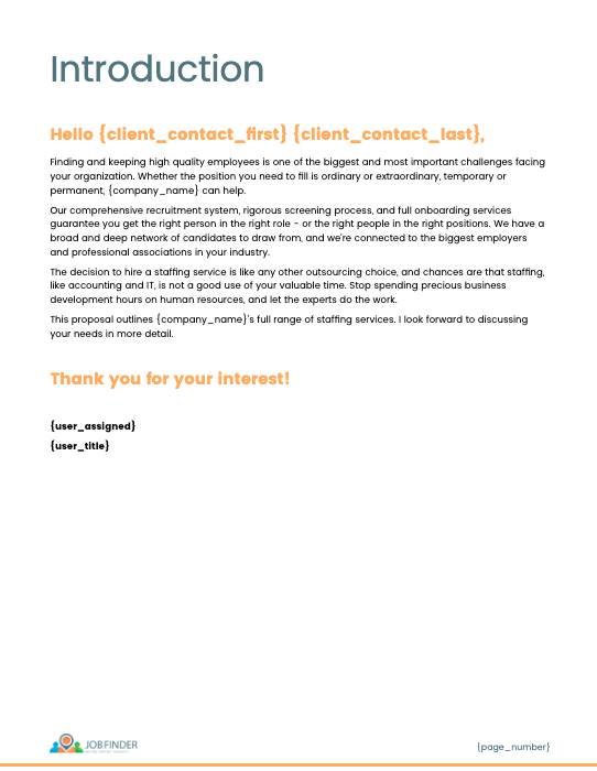 Recruitment Proposal Template